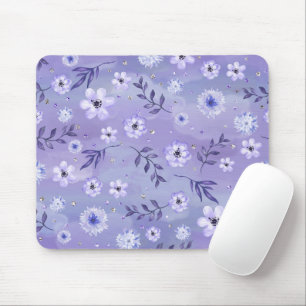 Elegant Shades of Purple Floral Mousepad