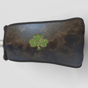 Elegant Shamrock, Clover, Leather Look Golf Head Cover