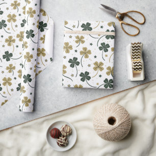 Elegant Shamrock & Gold St. Patrick’s Day Wrapping Paper