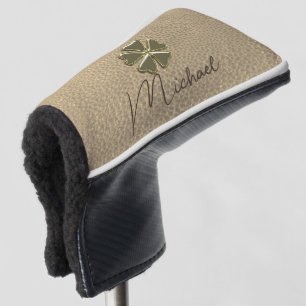 Elegant  Shamrock Patrick's Day Leather Golf Head Cover