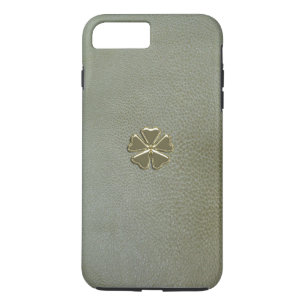 Elegant Shamrock St.Patrick`s Day,Green Leather iPhone 8 Plus/7 Plus Case