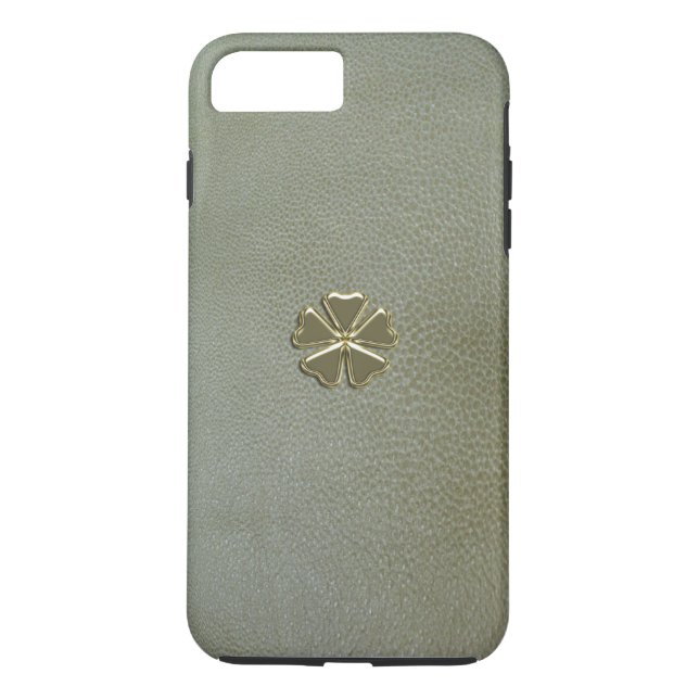 Elegant  Shamrock St.Patrick`s Day,Green Leather Case-Mate iPhone Case (Back)