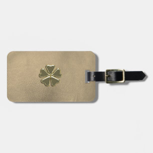 Elegant  Shamrock St.Patrick`s Day, Leather Luggage Tag