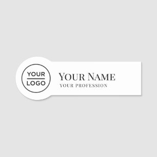 Elegant Shaped Employee Pin Round Logo Name Tags