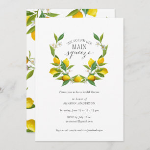 Elegant she found her main squeeze bridal brunch invitation