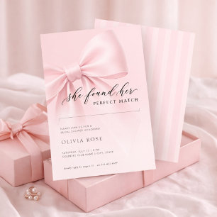Elegant She Found Her Perfect Match Bridal Shower Invitation