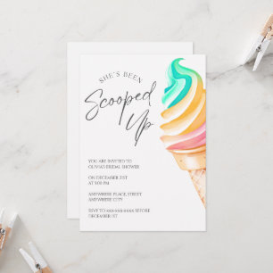 Elegant She’s Been Scooped Up Bridal Shower Invitation