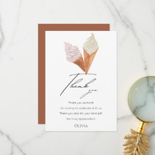 Elegant She’s Been Scooped Up Bridal Shower  Thank You Card