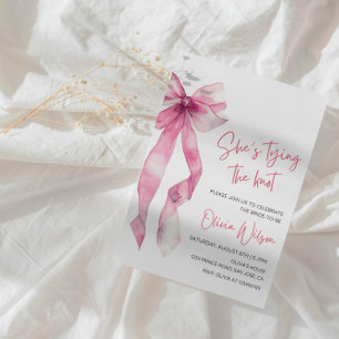 Elegant "She’s Tying the Knot" Bridal Shower Party Invitation