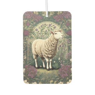 Elegant Sheep Lavender floral Background Air Freshener