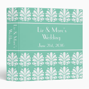 Elegant Shell Flourish Damask Custom Binder
