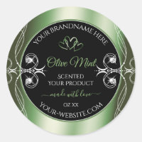 Elegant Shimmery Green Black Product Labels Jewels