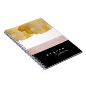 Elegant Shine Gold And Pink Personalized Notebook (Right Side)