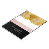 Elegant Shine Gold And Pink Personalized Notebook (Left Side)