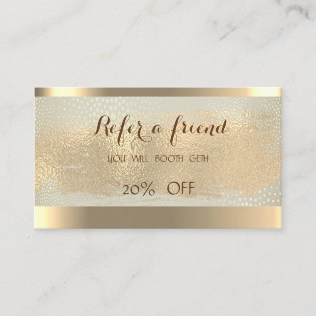 Elegant Shiny,Brush Stroke,Striped  Referral Card (Front)