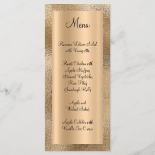 Elegant Shiny Faux Gold Texture and Foil Menu