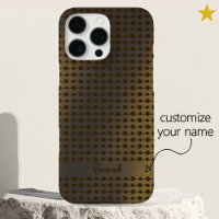 Elegant Shiny Gold Dots Lines Pattern Custom Name