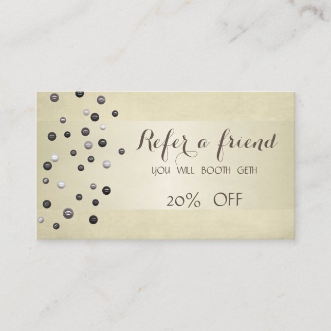 Elegant Shiny Modern ,Cream Referral Card (Front)
