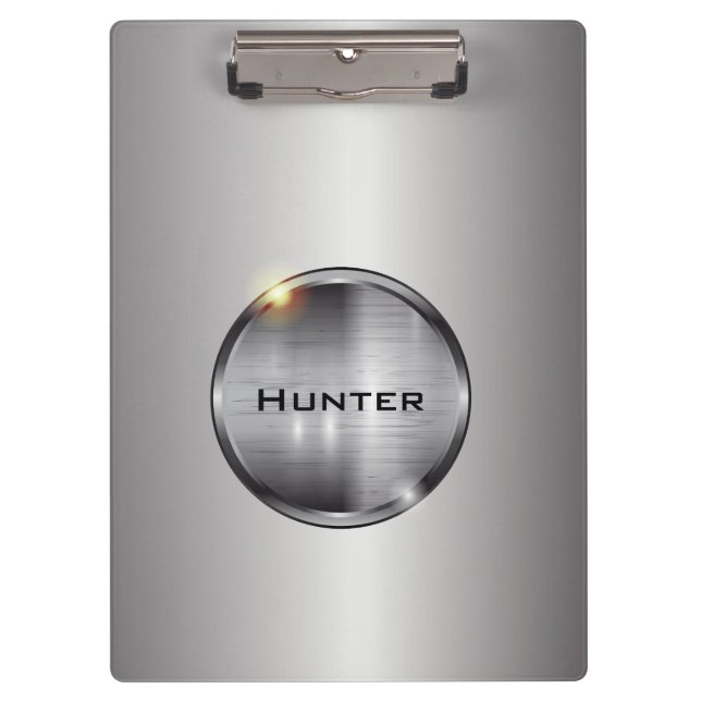 Elegant Shiny Steel Clipboard (Front)