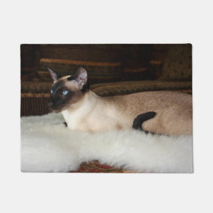 Elegant Siamese Cat Doormat