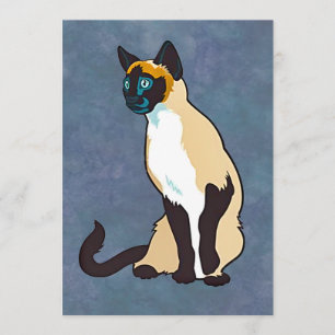 Elegant Siamese Cat Invitation