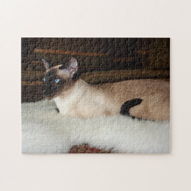 Elegant Siamese Cat Jigsaw Puzzle (Horizontal)