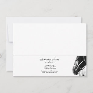 Elegant Side Horse Head BW Personalized Stationery Card