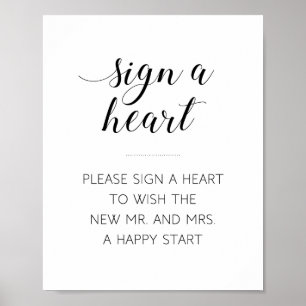 Elegant Sign A Heart Wedding Sign