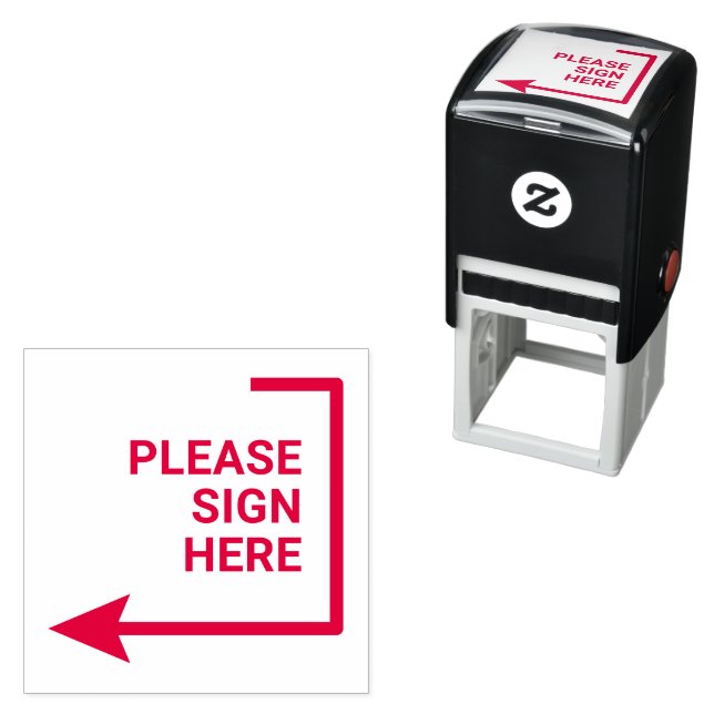 Elegant Sign Here Arrow Page Flag Indicator Notary Self-inking Stamp (In Situ)