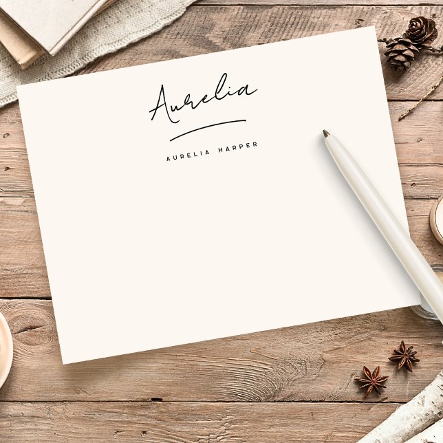 Elegant Signature Personalized Stationery Ivory Card (Creator Uploaded)