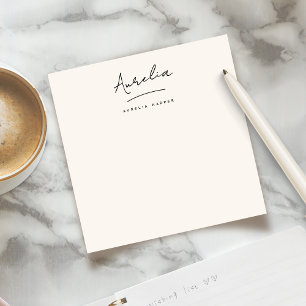 Elegant Signature Personalized Stationery Ivory Card