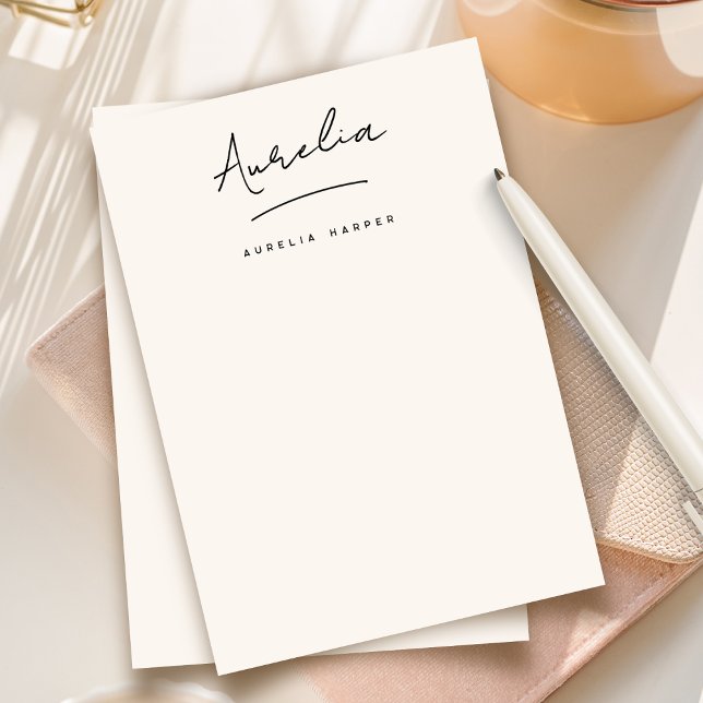 Elegant Signature Personalized Stationery Ivory Card (Creator Uploaded)