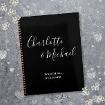 Elegant Signature Script Black And White Wedding Planner<br><div class="desc">Elegant signature black and white wedding planner personalized with signature style names. Designed by Thisisnotme©</div>