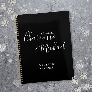 Elegant Signature Script Black And White Wedding Planner