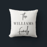 Elegant Signature Script Calligraphy Family Name Throw Pillow<br><div class="desc">Elegant Signature Script Calligraphy Personalized Family Name Throw Pillow. Custom name simple classy calligraphy typography design.</div>