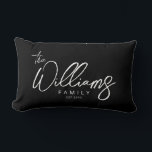 Elegant Signature Script Family Name  Lumbar Pillow<br><div class="desc">Elegant Signature Script Personalized Family Name Throw Pillow. Custom name simple classy calligraphy typography design.</div>