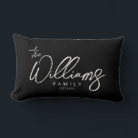 Elegant Signature Script Family Name  Lumbar Pillow<br><div class="desc">Elegant Signature Script Personalized Family Name Throw Pillow. Custom name simple classy calligraphy typography design.</div>