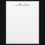 Elegant Signature Script Girly Blush Bordered Letterhead<br><div class="desc">Elegant Stylish Simple Girly Calligraphy Signature Script Custom Personalized Letterhead. This stylish design featuring a full name signature (or first name and surname) in a pretty cursive hand lettered swash tail font typography with blush pink borders. Easy to customize it. Great for wedding, bridal shower, graduation, sweet 16 birthday, housewarming...</div>