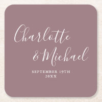 Elegant Signature Script Mauve Wedding