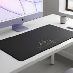 Elegant Signature Script Monogram Pink Desk Mat<br><div class="desc">Experience the pinnacle of personalized elegance with our bespoke desk mat, tailored for the discerning individual. Designed with a minimalist ethos, this mat epitomizes refined sophistication, effortlessly elevating any workspace. At its core, your first name graces the surface in a script signature style, seamlessly paired with your last name presented...</div>