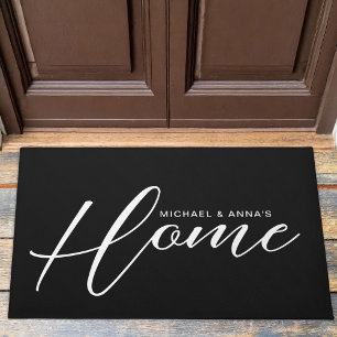 Elegant Signature Script Name Doormat