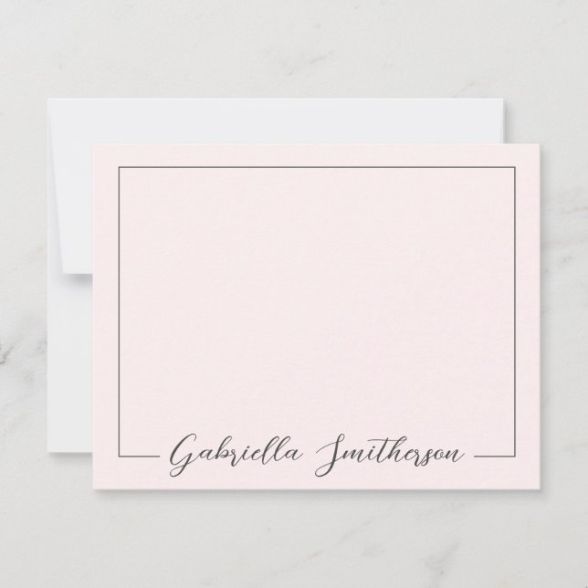 Elegant Signature Script Pink Personalized Card (Front)