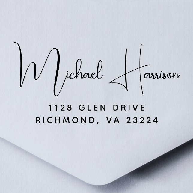 Elegant Signature Script Return Address Rubber Stamp (Creator Uploaded)