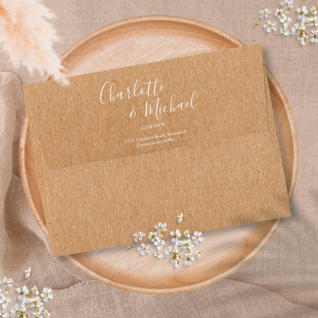 Elegant Signature Script Rustic Return Address Envelope (Creator Uploaded)