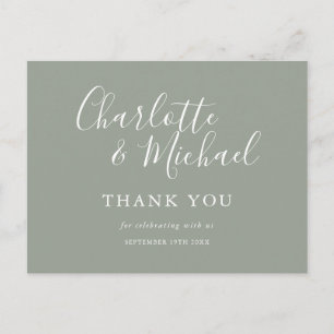 Elegant Signature Wedding Thank You Postcard