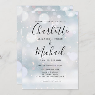 Elegant Signature Winter Frost Wedding Invitation