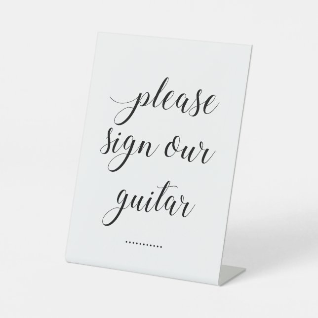 Élégant S'Il Vous Plaît Signe Notre Mariage Guitar (Recto)