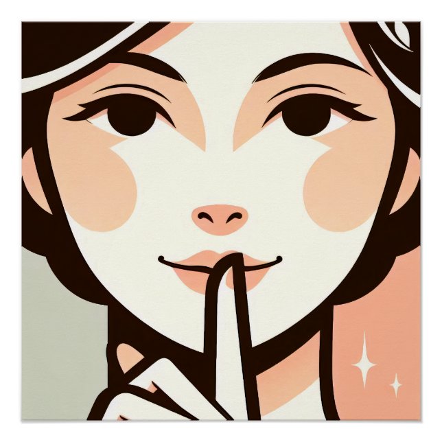 Elegant Silence – Minimalist Woman Illustration Poster (Front)