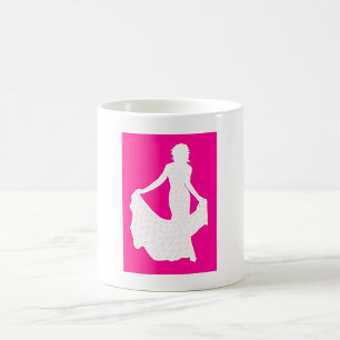 Elegant Silhouette of a Woman in Flowing Gown  Coffee Mug