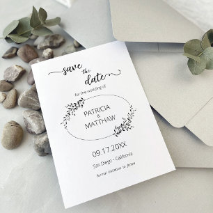 Elegant silhouette of leaves Save The Date Invitat Invitation